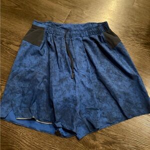 lululemon athletica Surge Blue and Black Athletic Shorts